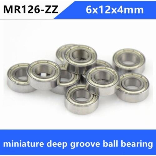 Free shipping 50/100pcs MR126ZZ miniature bearing MR126 MR126-2Z shielded deep groove ball bearings 6x12x4 mm