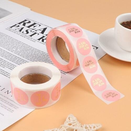 500pcs Fashion Design Pink Stationery Sticker Thank You For Your Order Sticker Local Small Handmade Sticker Kraft Labels Sticker