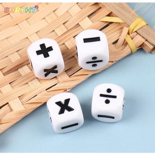6Pcs Addition Subtraction Multiplication Division Symbol Dice Operation Props Kids Educational Assist Accessories High Quality