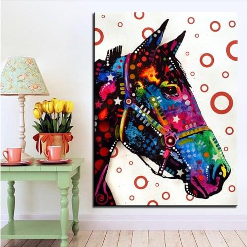 Large size Print Oil Painting Wall painting Horse Pop art Decorative Wall Art Picture For Living Room paintng No Frame