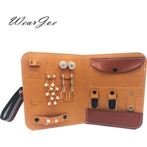 Portable Travel Wrap Earings Ring Jewellery Case Organiser Felt Bag Necklace Bracelet Piercing Navel Jewelry Holder Storage Bag