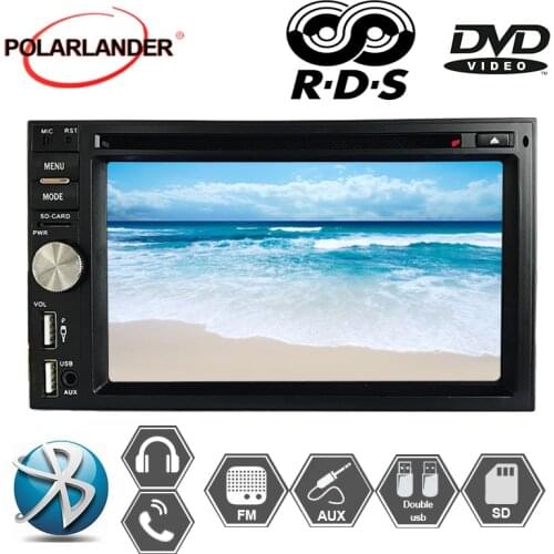 DVD AM Rdaio 2 din 6.2" Auto-radio Mirrorlink Bluetooth MP5 Player HD1080P Video Format Support DVD Play SD/RDS 7color Backlight