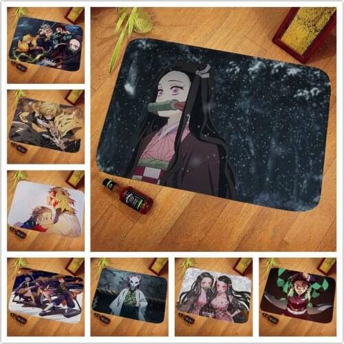 Japanse Cartoon Anime Demon Slayer Rectangle Rug Antislip Gaming Mat Vloermat Tapijten Tapijt Voor Slaapkamer Woonkamer Home