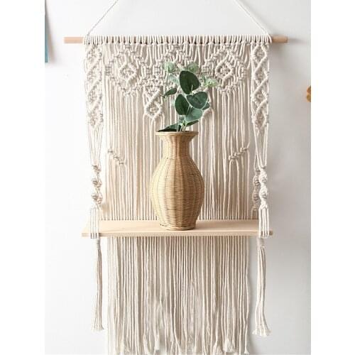50*65cm Lace Wall Decoration Nordic Bohemian Tapestry Rack Art Hand-woven Tapestry Rack Family Hotel Bathroom Wall Hanging Rack
