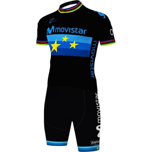 Movistar One Piece Skinsuit Conjunto Deportiva Camisa Masculina Traje Equipacion Maillot Ciclismo Masculino Ropa Ciclismo Hombre