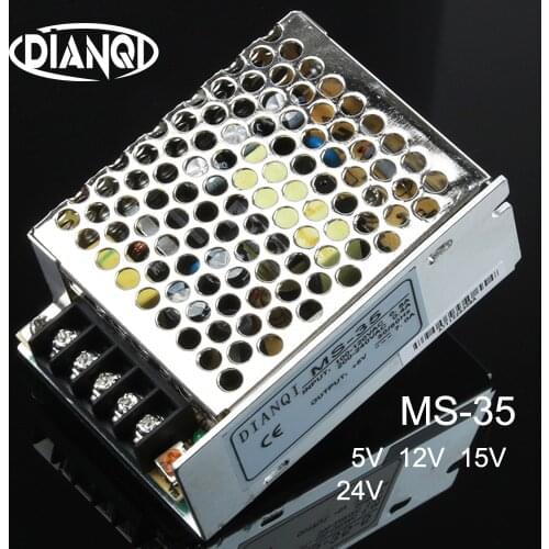 DIANQI MS-35-5 MS-35-12 MS-35-24 switching power supply unit MS-35w 5v 12v 15v 24v mini size din led ac dc converter