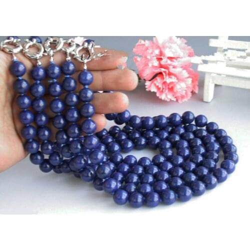 New beautiful Lots 5pcs 8mm Natural Blue Lapis lazuli Round Beads Necklace 18" earring