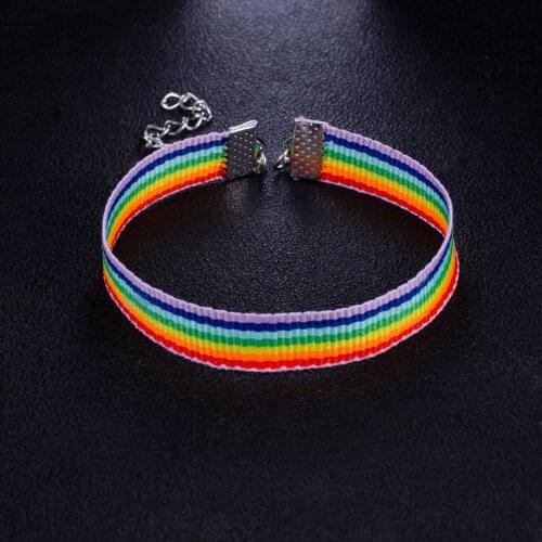 New Ins Woven Rainbow Bracelets LGBT Lesbians Gays Bisexuals Braided Bracelets For Women Men Couple Fashion Jewelry Gift