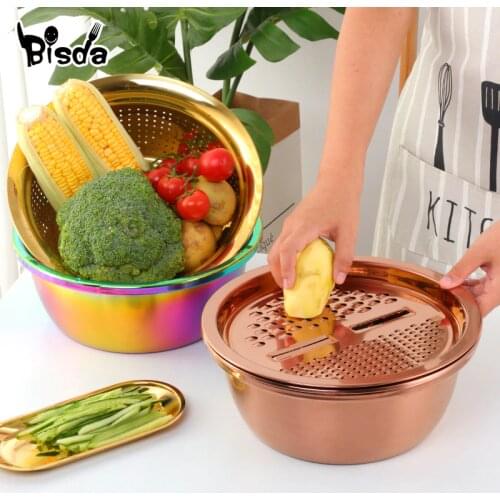 Vegetable Slicer Potato Peeler Round Bowl Strainer Basket Set Kitchen Utensil Carrot Onion Grater Stainless kitchenware Cutter