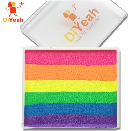 50g Body Paint Pigment Rainbow Face Painting Ink Neon UV Makeup Multicolor Series Body Art Tattoo for Halloween Split Cake Set