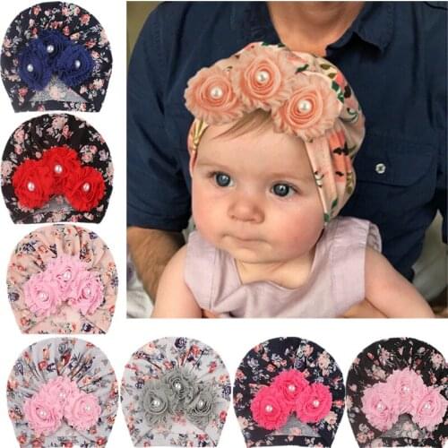 Lovely Flower Baby Hat Baby Soft Printing Headband Sun Flower Sticky Bead Headband Color Boy Girl Photo Prop