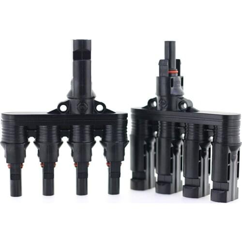 PV 4 To 1 Type Branch Connector of Solar Accessories Used In Solar System Connect 4 Solar Panels In Parallel To Connect Inverter