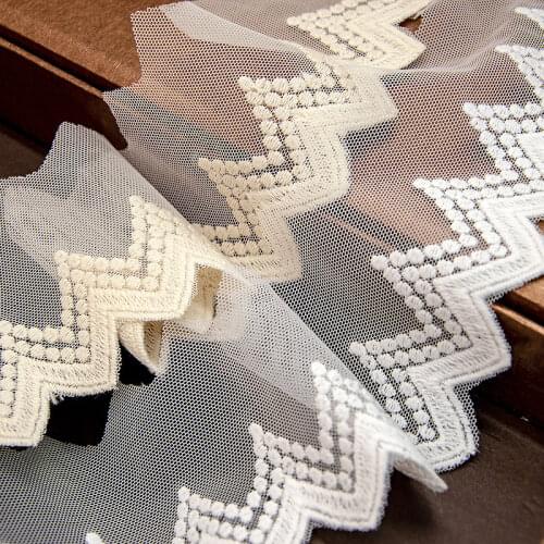 19 Yards Mesh Cotton Embroidery Lace Ribbon Dress Decoration DIY Garment Material Needlework Sewing Accessories 470