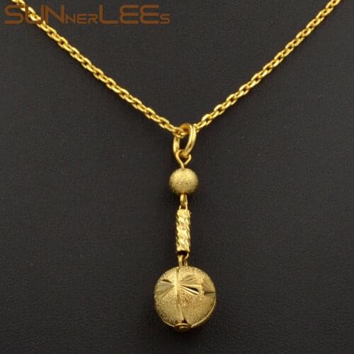 SUNNERLEES Fashion Jewelry Womens Girls Gold-Color Lucky Beads Pendant Optional Chain Necklace E08 YP