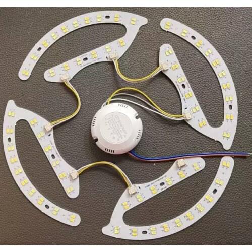 Fan Light LED Light Source Round Ceiling Light Horseshoe Shaped Light Board Two-color Three-segment Dimming Warm White Light
