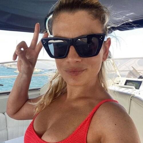 Cat eye sunglasses acetate frame women sunglasses retro style gradient brown lens lady eyewear