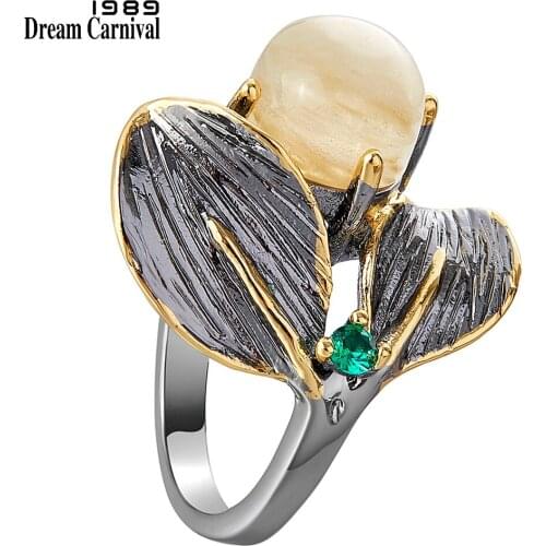 DreamCarnival 1989 Recommend Solitaire Vintage Rings for Women Pink CZ Flower Look Party Fashion Jewelry Factory Direct WA11617