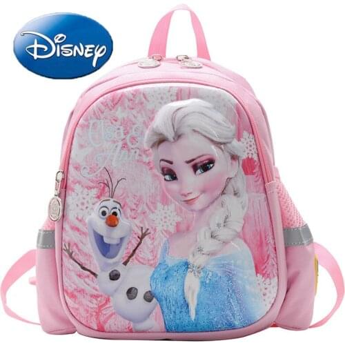 Disney Large Capacity Frozen Princess Elsa Backpack Cartoon Cute Woman Shoulder Bag Fashion Waterproof Lady Handbag