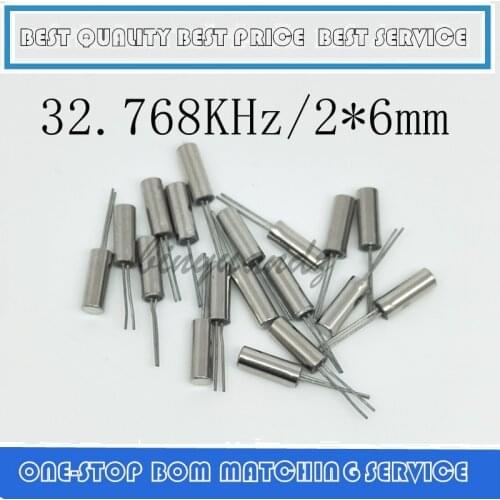 100PCS-500PCS 32.768KHz 32.768 KHZ 32.768K Frequency Resonator Oscillator Quartz Crystal Cylender 2*6mm