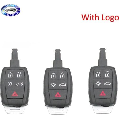 3 PCS/LOT, 5 Buttons Key Blank Fob Key Remote Shell 4+1 Buttons for Volvo XC90 C70 S60 D5 V50 With Insert Key Blade With Logo