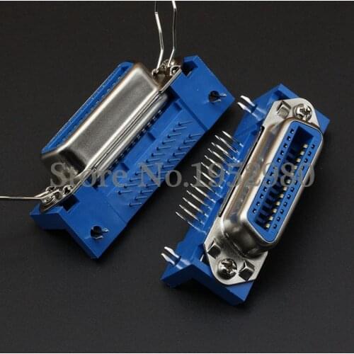5PCS Male Female Centronics Connector 57 Series 24 Pin 90 Degree Computer Cable Adapters PCB DIP Type