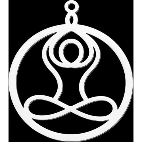 5pcs/lot 100% Stainless Steel Yoga Movement DIY Earring Pendant Charm Wholesale Finding Supplies Never Fade