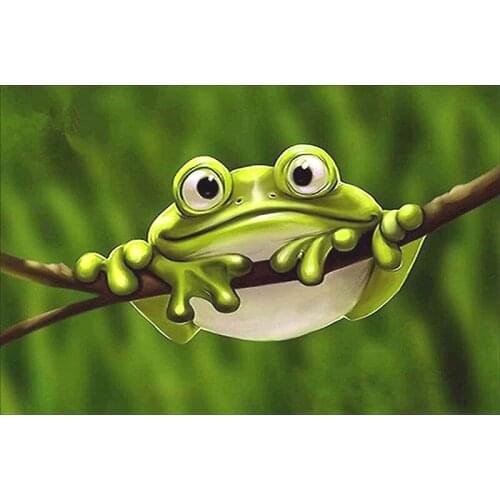 5D Diy Diamond Painting Cross Stitch Kit Animal Frog Round Diamond Mosaic Embroidery 3D Painting Home Decoration Gift