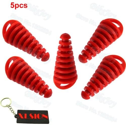 5x Red 2-Stroke Muffler Exhaust Pipe Silencer Wash Plug For KX RM CR CRF KX RM YZ Motorcycle