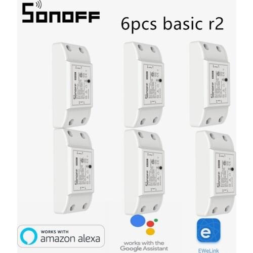 6pcs Sonoff BasicR2-WiFi Wireless Smart Remote ON/OFF Timing DIY Module Switch For MQTT COAP Ewelink Voice Control Smart Home
