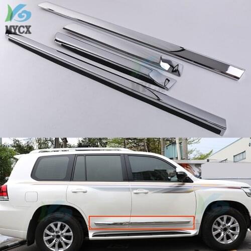 ABS Chrome Door Side Moulding For Toyota Land Cruiser 200 LC200 2008-2019 Models 4pcs