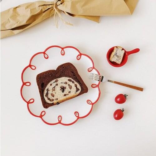 CuteLife Cute White Hollow Out Round Ceramic Plate Breakfast Dessert Snack Coffee Sushi Cake Plate Restaurant Wedding Dish Plate