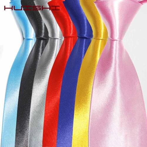 HUISHI Pre-tied Zipper Necktie For Men Skinny 5cm Ties Red Black Blue Solid Color Slim Narrow Bridegroom Party Dress Necktie