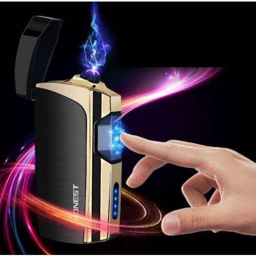 Honset new personality creative double arc charging infrared induction windproof USB lighter