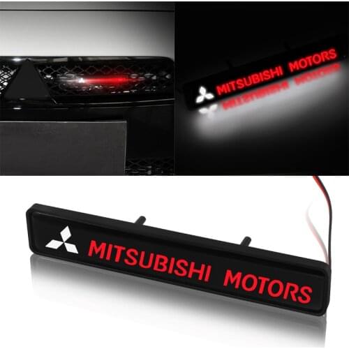 ABS Chrome Front Hood Grille Emblem LED Decorative Lights For Mitsubishis ASX Lancer Pajero Outlander L200 EVO Lancer EX Pajero