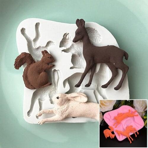 JX-LCLYL Animals Silicone Fondant Mold Cookie Cutter Tortendeko Marzipan Mold