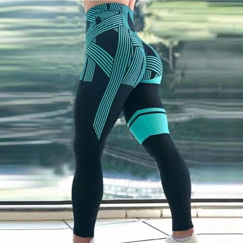High Waist Leggings Ladies Digital Printing Striped Fitness Leggings Casual Sports Breathable Pants Womens Clothing 2021 New