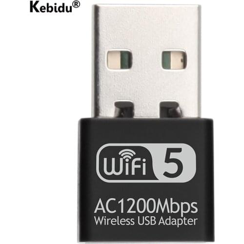 Mini USB WiFi Adapter 802.11AC Dongle Network Card 1200Mbps 2.4G & 5G Dual Band Wireless Wifi Receiver for Laptop Desktop