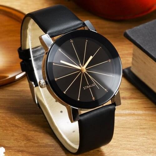 Fashion Couples Quartz Watches Convex Radial Belt Watches Leisure Mens And Womens Watch Wholesale Dropshipping