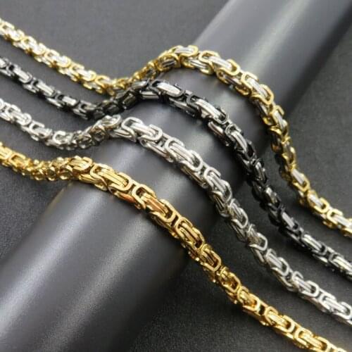 6mm*45cm 50cm 60cm 70cm 80cm 90cm 100cm 120cm Fashion Mens Necklace 316l Stainless Steel Byzantine Chain Necklace Jewelry n040
