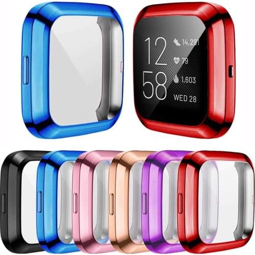 Soft Tpu Case for Fitbit Versa1 Versa 2 versa lite Band Waterproof Watch Shell Cover Screen Protector for Fitbit Versa Lite