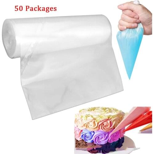 50 Pack Tear-off Thickening Flower Bag Set Disposable Cookie Mold Cake Baking Tools