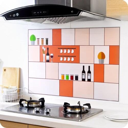 Kitchen Stove Anti-oil Stickers Self-adhesive Waterproof High Temperature Wall Stickers Household Tile Stickers Home Decoration