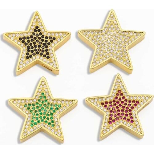 OCESRIO DIY Rainbow Small Star Pendant For Women Jewelry Multiple Colour CZ For Jewelry Components Necklace Pendant pdta057