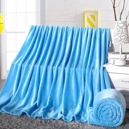 200x230cm Solid color Coral Fleece Fabric Blanket on bed/sofa Baby Soft Warm Throws Blankets Winter Bedsheet home textile