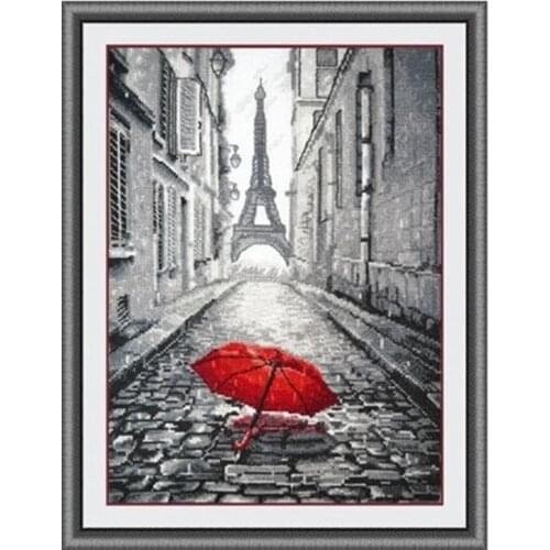 Oneroom Romantic Paris Crafts Counted Cross Stitch Patterns Kits 11CT Printed On Canvas Painting DIY Needlework Home Decor