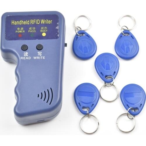 Handheld 125KHz RFID Duplicator Copier Writer Programmer Reader EM4305 T5577 Rewritable ID Keyfobs Tags Card