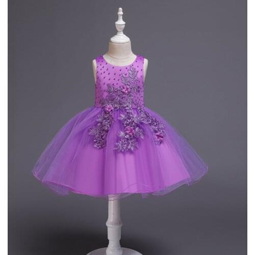 Pearl Princess Dress For Girls Clothing Flower Girl Dresses For Party Wedding Costume Children Tutu Kids Clothes 2-12 Years
