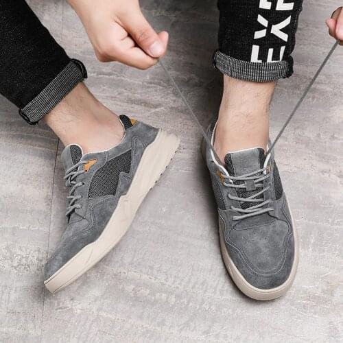 Casual male outdoor man mens sale leather sports flat men Casual leisure black for mens Sneaker boots hot Mens sneaker sport
