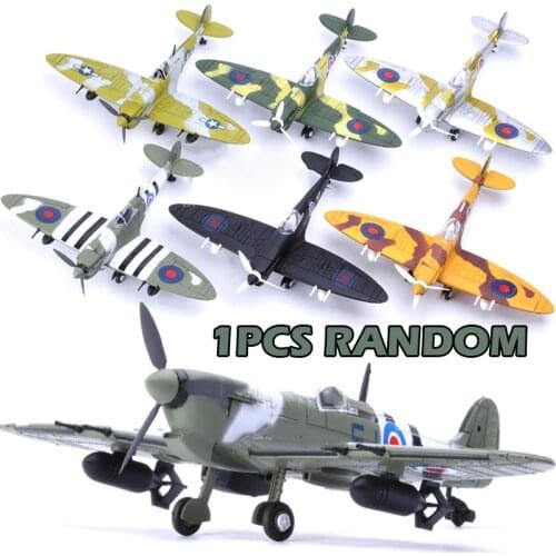 1Pcs Random 22*18CM Assemble Fighter Model Toys Building Tool Sets Aircraft Diecast 1/48 Scale War-II Spitfire Gift for Boy