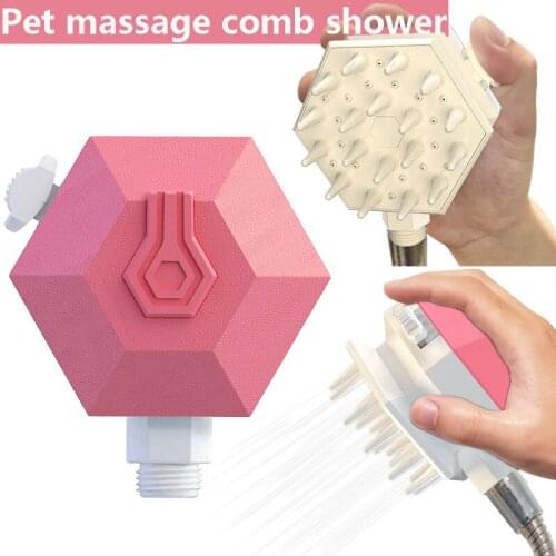 Pet Dog Bath Brush Comb ABS Pet Shower Sprayer SPA Shampoo Massage Brush Shower Hair Removal Comb Pet Cleaning Grooming Tool